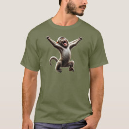 Un singe excité les bras en l'air. tシャツ