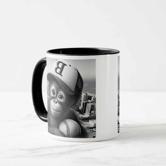 Un singe fan de baseball. マグカップ (正面左)