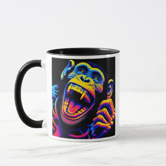 Un singe hurlant dans un style pop art. マグカップ (左)