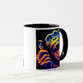 Un singe hurlant dans un style pop art. マグカップ (正面右)
