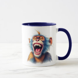 Un singe mort de rire au sourire éclatant. マグカップ