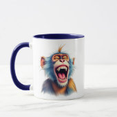 Un singe mort de rire au sourire éclatant. マグカップ (左)