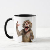 Un singe mort de rire indique la taille de... マグカップ (左)