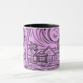 un soleil levant devant la mer,mug マグカップ (中央)