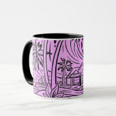 un soleil levant devant la mer,mug マグカップ (正面左)