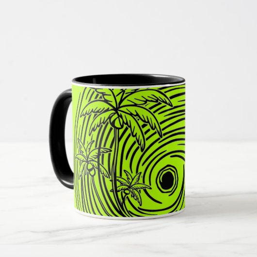 un soleil levant devant la mer,mug マグカップ (正面左)