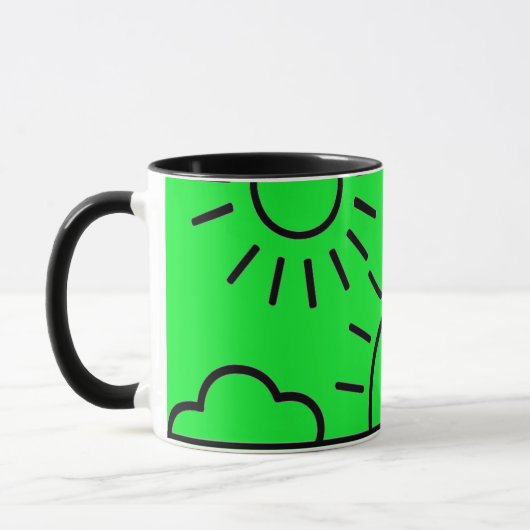 un soleil levant devant la mer,mug マグカップ (左)