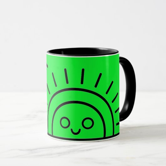 un soleil levant devant la mer,mug マグカップ (正面右)