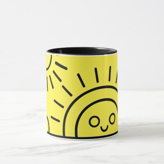 un soleil levant devant la mer,mug マグカップ (中央)