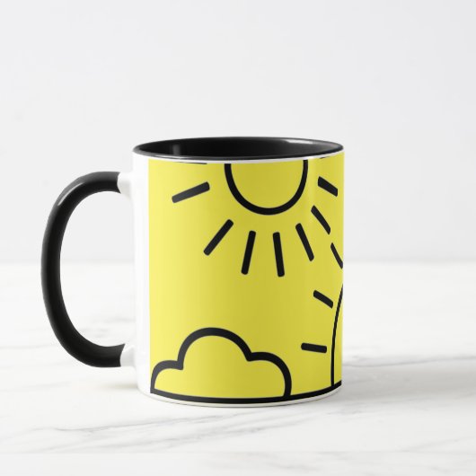 un soleil levant devant la mer,mug マグカップ (左)