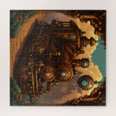 Un train steampunk en pixel art ジグソーパズル (横)