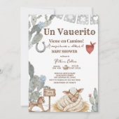 un vaquerito viene en camino rodeo baby shower 招待状 (正面)