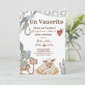 un vaquerito viene en camino rodeo baby shower 招待状 (スタンド正面)