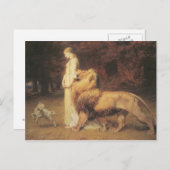 Unaおよびライオン ポストカード (正面/裏面)