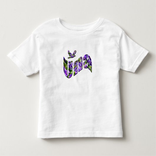 Una、フローラの女の子の名前、ロゴ、 トドラーTシャツ (正面)