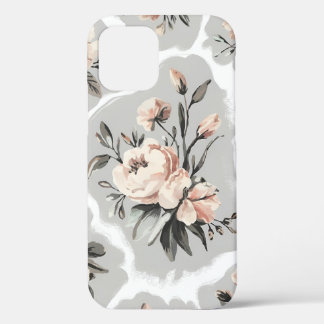 Una funda para para iPhone con un motivo de flores iPhone 12ケース