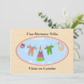 Una HermosaのniñaのViene en Camino/ベビーシャワー 招待状 (スタンド正面)