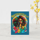 Unalogetically Afro Black Woman Black History Mela カード (黄色い花)