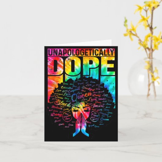 Unalogetically Black Pride Melanin African Tie Dye カード (黄色い花)