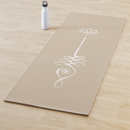Unalome Plain Background - Dove + Snow Yoga Mat ヨガマット