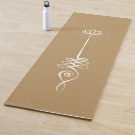 Unalome Plain Background - Fawn + Snow Yoga Mat ヨガマット