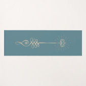 Unalome Plain Background - Peacock + Doveヨガマット ヨガマット (正面(横))