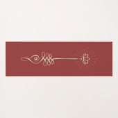 Unalome Plain Background - Ruby + Dove Yoga Mat ヨガマット (裏面(横))