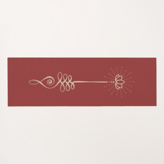 Unalome Plain Background - Ruby + Dove Yoga Mat ヨガマット (裏面(横))