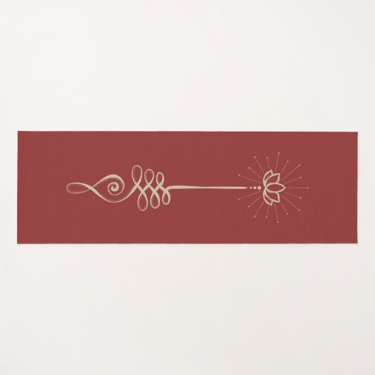 Unalome Plain Background - Ruby + Dove Yoga Mat ヨガマット (正面(横))