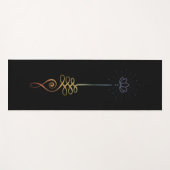 Unalome Plain - Rainbow Sunset + Coal Yoga Mat ヨガマット (正面(横))