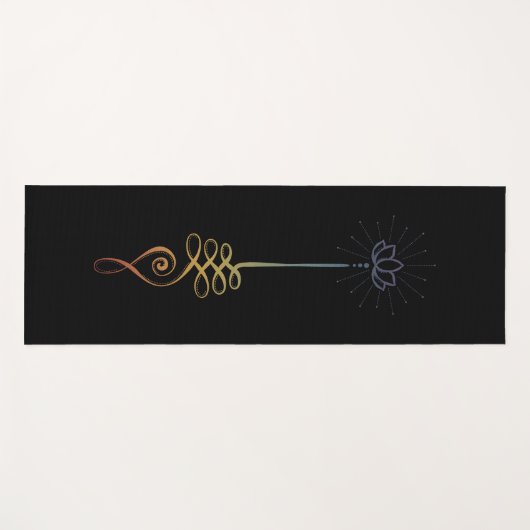 Unalome Plain - Rainbow Sunset + Coal Yoga Mat ヨガマット (正面(横))