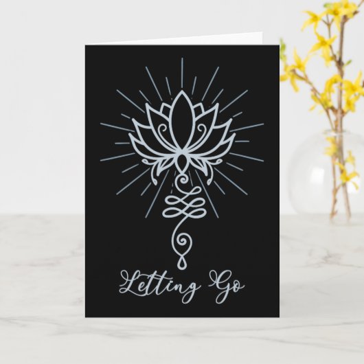 Unalome Symbol Lotus Flower Letting Go  カード (黄色い花)