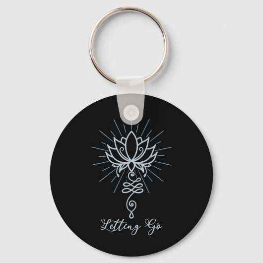 Unalome Symbol Lotus Flower Letting Go  キーホルダー (正面)