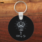 Unalome Symbol Lotus Flower Letting Go  キーホルダー (正面)