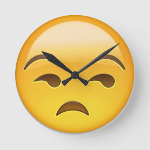 Unamused顔Emoji ラウンド壁時計
