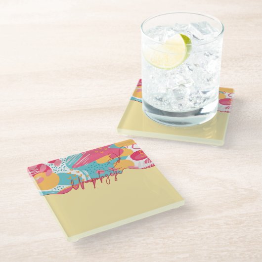 Unapologetic Bold Feminine Statement ガラスコースター (アングル)