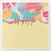 Unapologetic Bold Feminine Statement ガラスコースター (正面)