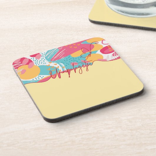 Unapologetic Bold Feminine Statement コースター (左側)