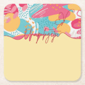 Unapologetic Bold Feminine Statement スクエアペーパーコースター (正面)