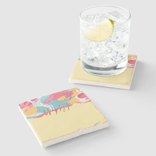 Unapologetic Bold Feminine Statement ストーンコースター (横)