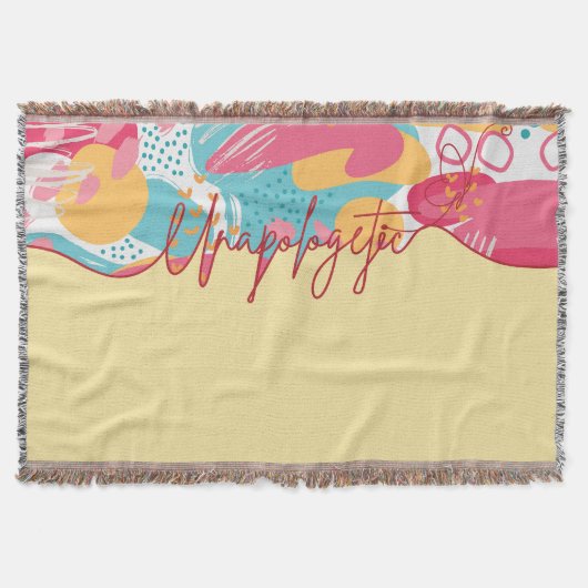 Unapologetic Bold Feminine Statement スローブランケット (正面)