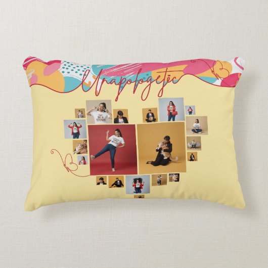 Unapologetic Personalized Feminine Photo Collage アクセントクッション (正面)