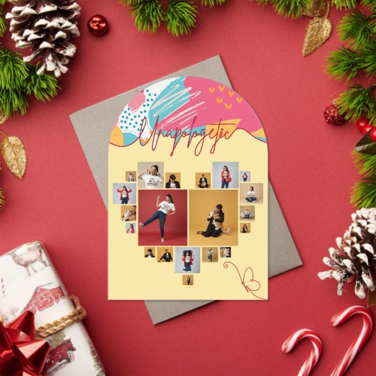 Unapologetic Personalized Feminine Photo Collage アクリル招待状 (インサイチュ (クリスマス))