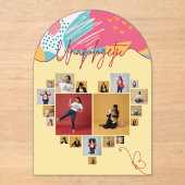 Unapologetic Personalized Feminine Photo Collage アクリル招待状 (正面)