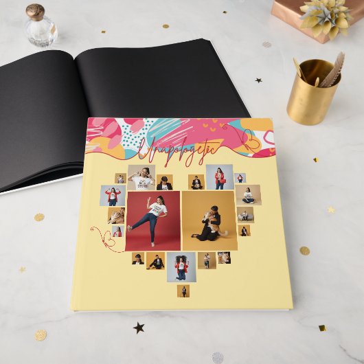 Unapologetic Personalized Feminine Photo Collage ゲストブック (正面見開き)