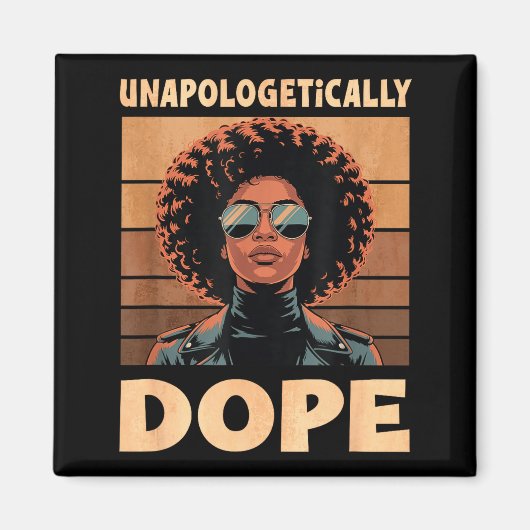 Unapologetically Afro Woman Vintage 70s  マグネット (正面)