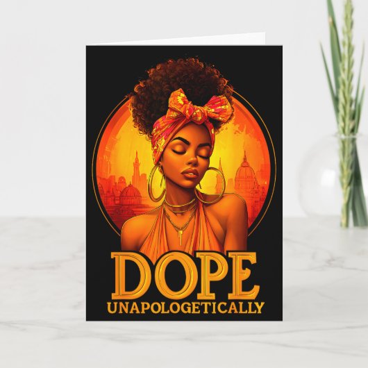 Unapologetically Black History Afro Melanin Girl W カード (正面)