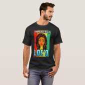Unapologetically Loc'd Black Girl-Queen Melanin Lo Tシャツ (正面フル)