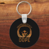 Unapologetically melanin afro queen black history キーホルダー (正面)