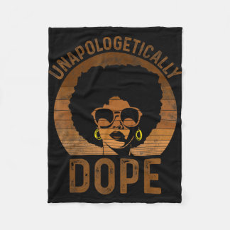 Unapologetically melanin afro queen black history フリースブランケット